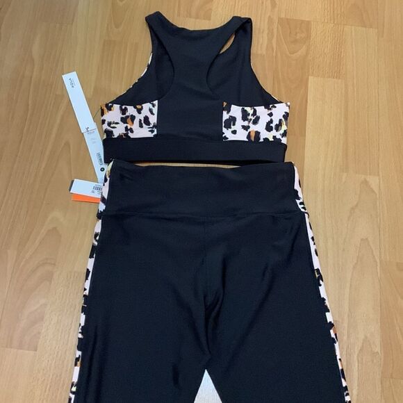 Aqua athletic leopard leggings set - Picture 9 of 10